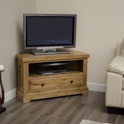oak corner TV unit