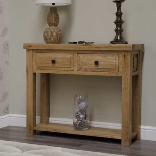 oak console hall table