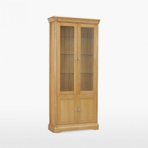 oak glazed bookcase