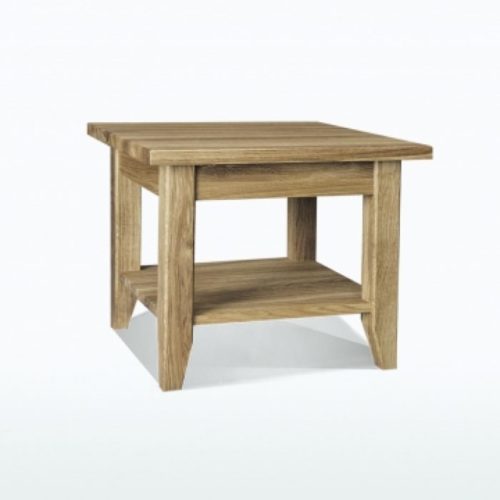 oak lamp table with shelf
