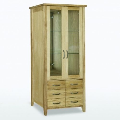 oak bookcase with glass doors