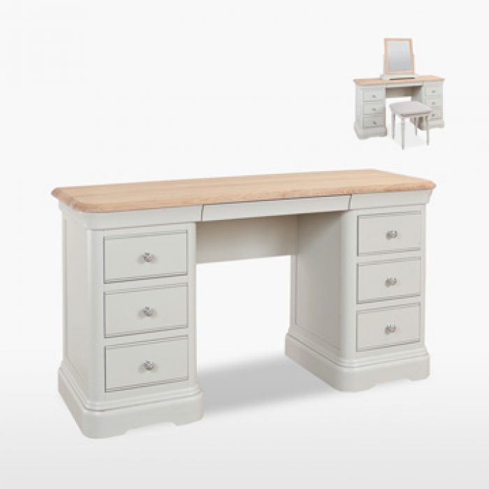 oak double dressing table