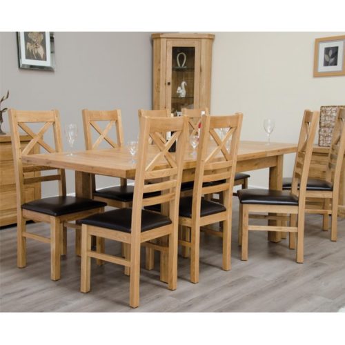 Oak extending dining table