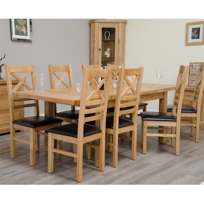 Oak extending dining table
