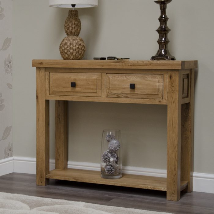 oak console hall table