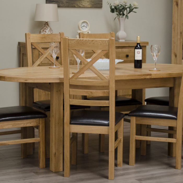 oak oval extending dining table