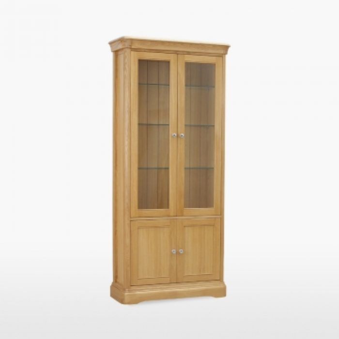 oak glazed bookcase