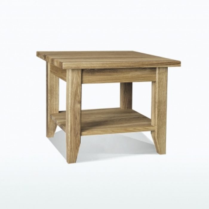 oak lamp table with shelf