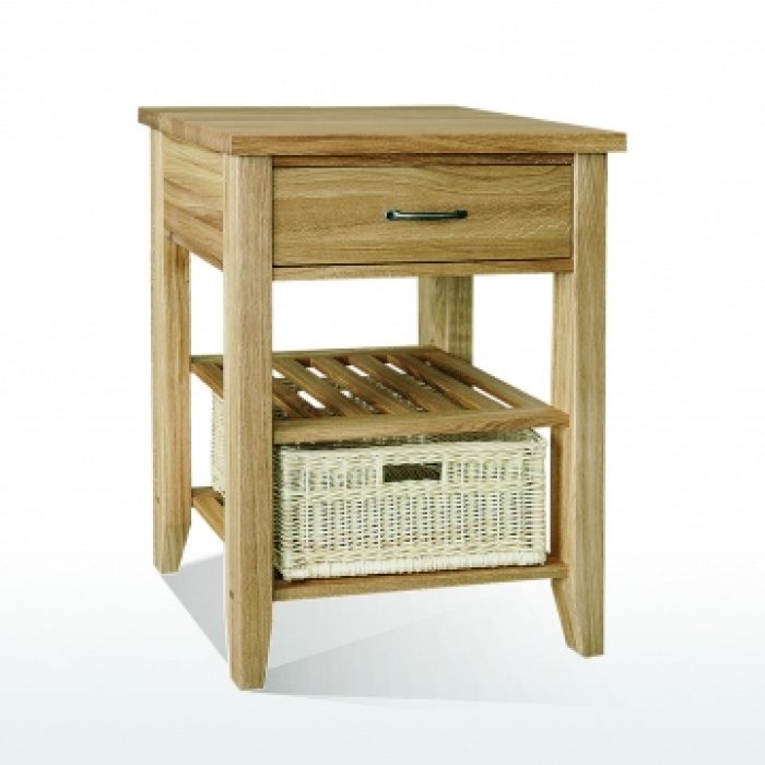 oak single basket table