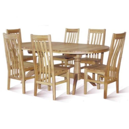 oak double pedestal extending dining table