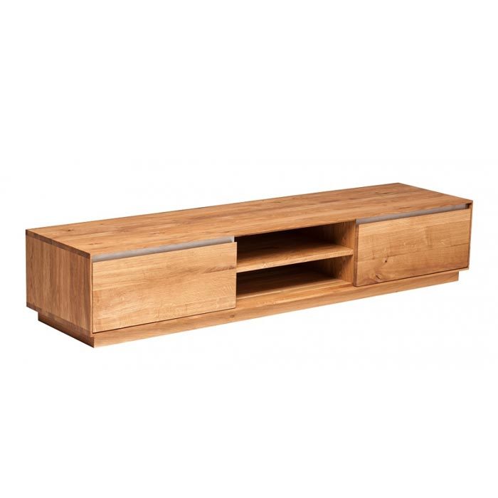 large oak TV unit