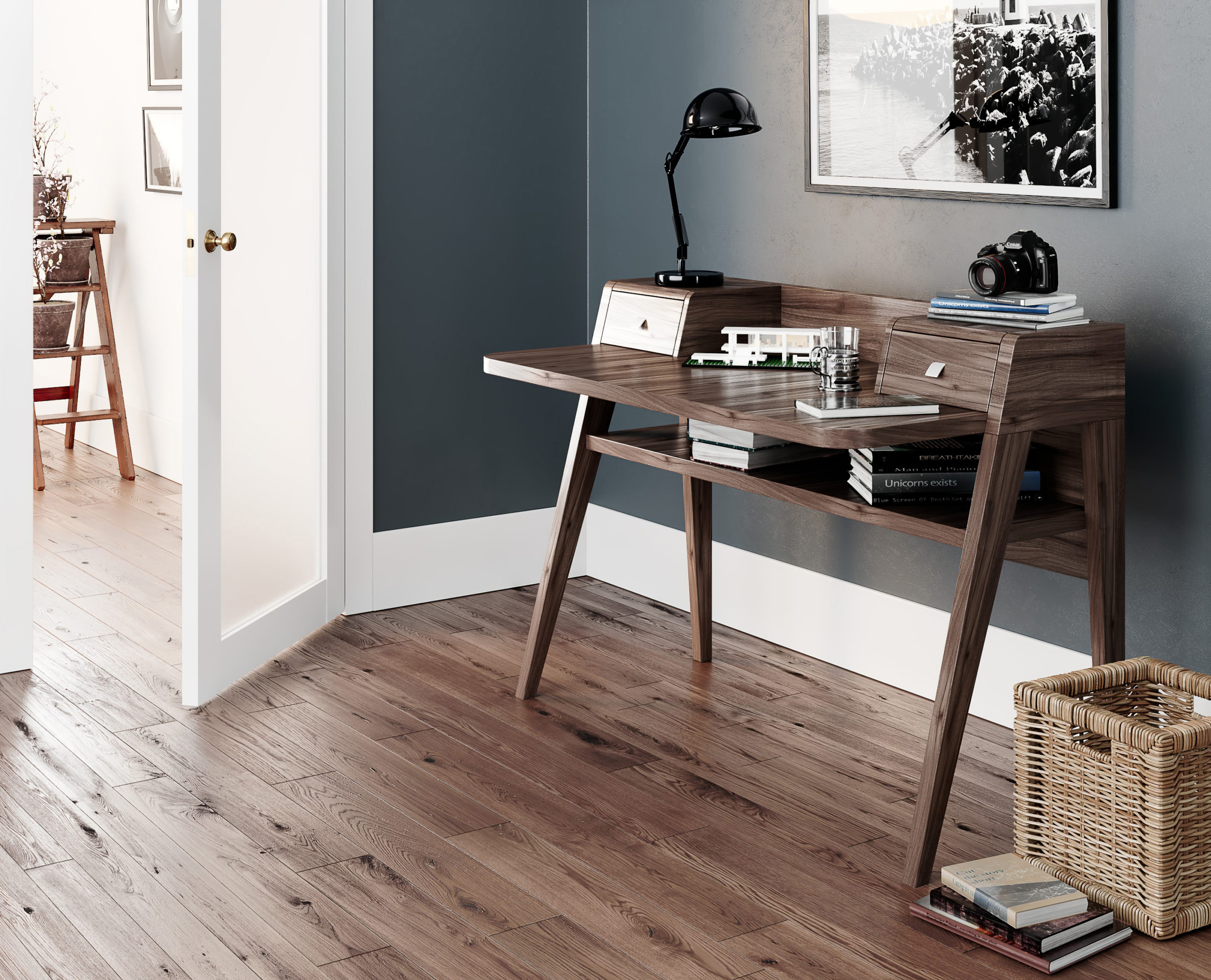walnut study desk