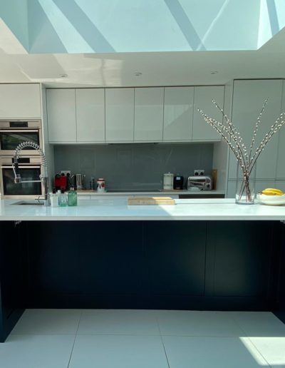 Kitchen Unit Refurbishment. Finished in Hick Blue