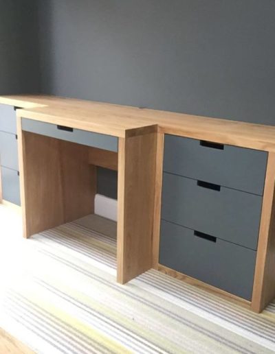 Solid Oak Sideboard with Black Inset Doors
