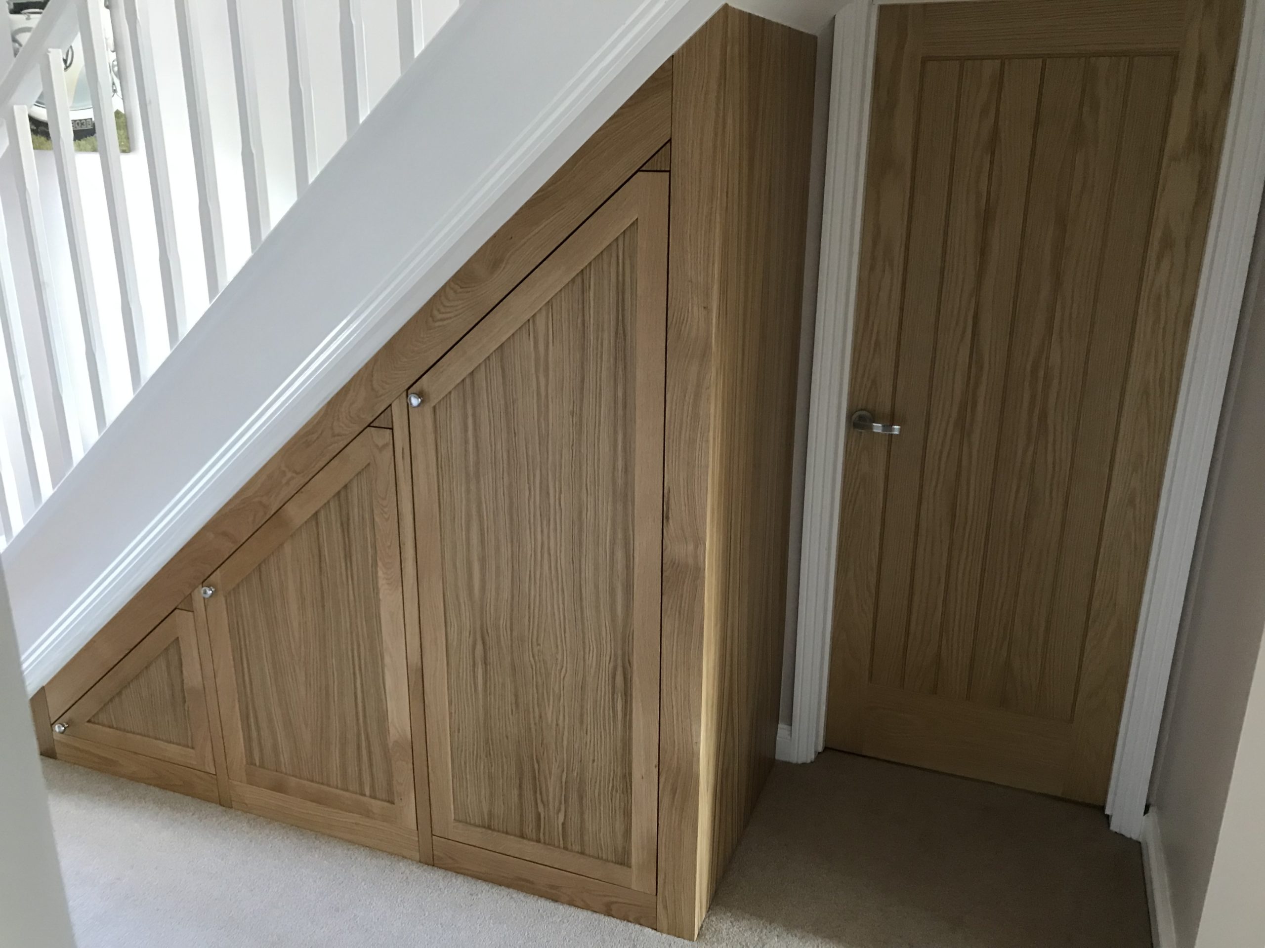 Understairs Storage Cupboards In Solid Oak Understairs Storage Cupboards In Solid Oak
