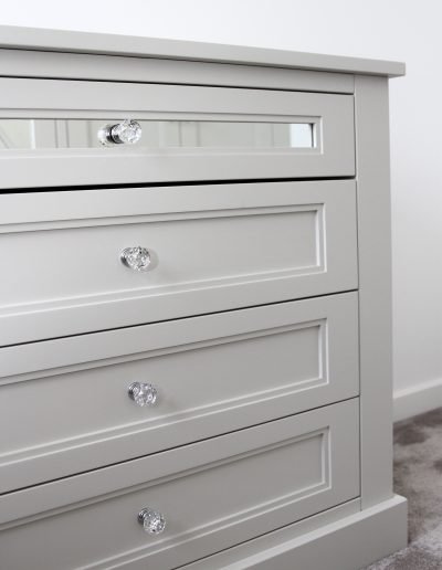 Dressing Room Chest of Drawers with Glass Mirrored inset drawer