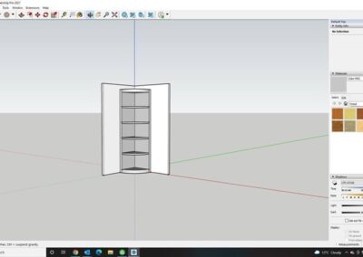 CAD drawing corner shelve unit