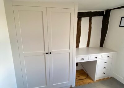 shaker wardrobe with internal drawers and dressing table
