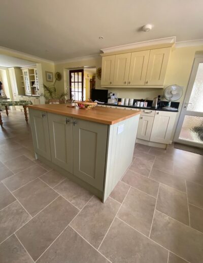 Bespoke kitchen island with solid oak top
