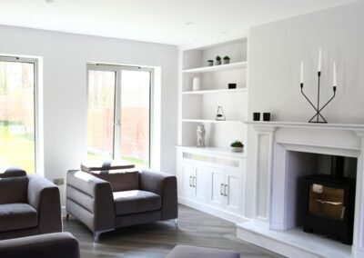 alcove unit ice white paint detailed doors