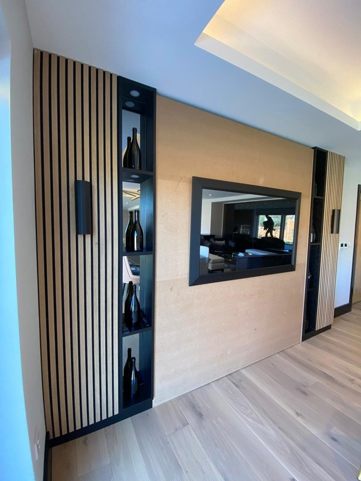Commercial hospitality suite media wall
