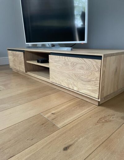 Bespoke solid oak TV unit