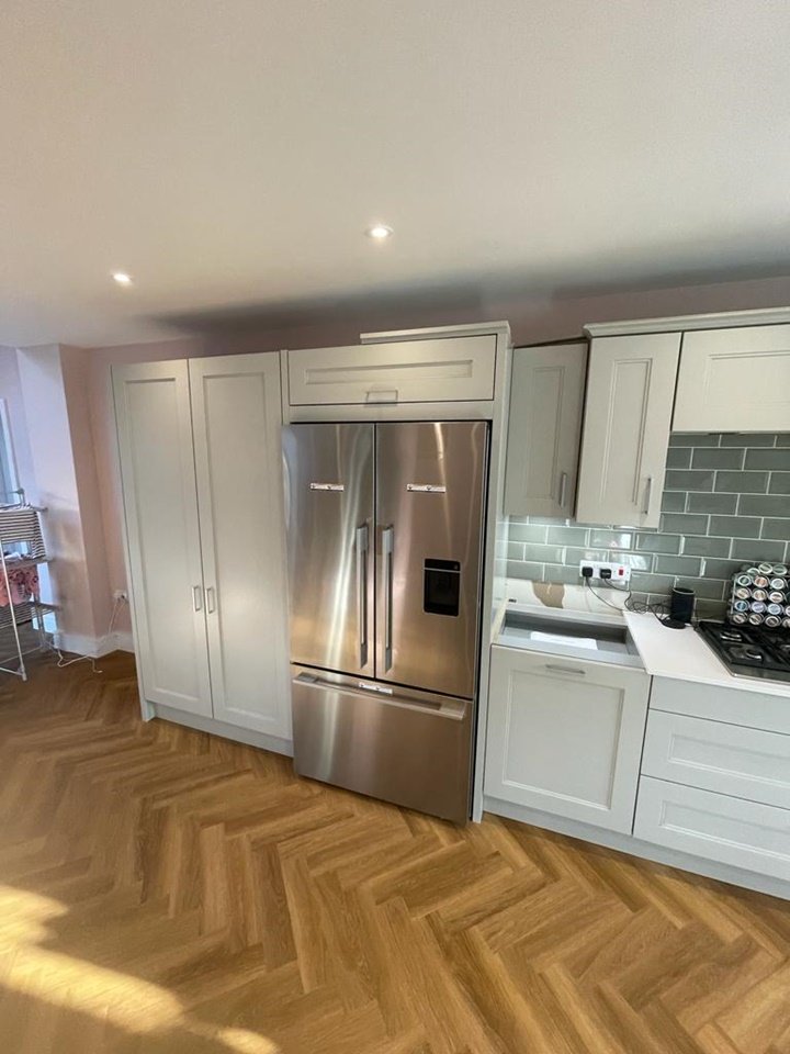 Kitchen extension, bespoke pantry, fridge and bin unit
