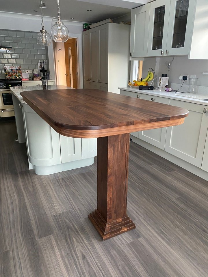 Bespoke walnut kitchen worktop