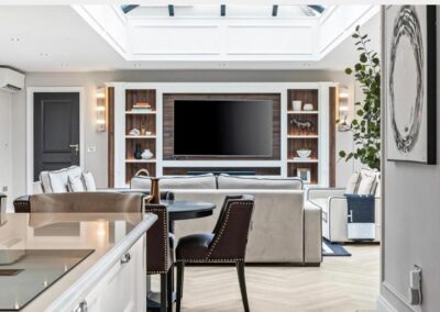 Bespoke media wall in living space