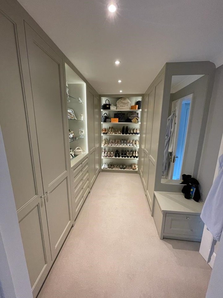 Bespoke shaker style walk-in wardrobe Bespoke shaker style walk-in wardrobe